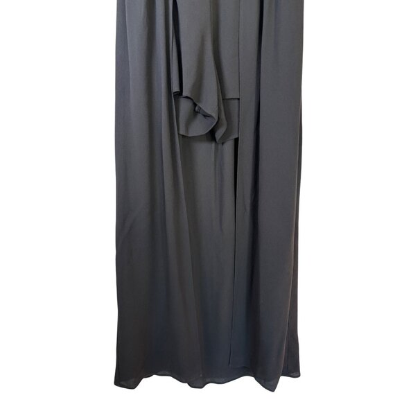 Leith Romper Maxi Overlay Black Anthropologie Crepe Sleeveless Medium - Picture 5 of 11